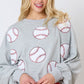 Baseball Towel & Sequins Embroidery Sweatshirt