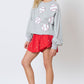 Baseball Towel & Sequins Embroidery Sweatshirt