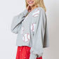 Baseball Towel & Sequins Embroidery Sweatshirt