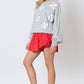 Baseball Towel & Sequins Embroidery Sweatshirt