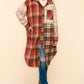 Flannel Plaid Oversized Shacket with Pockets