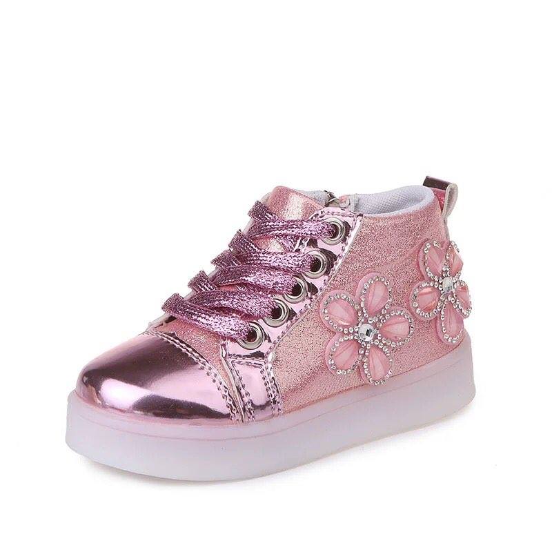 Flower Embellished Light-Up HighTops