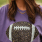 Grape Faux Glitter Football Tee