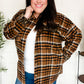 Put Together Rust Plaid & Animal Print Button Down Jacket