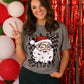 Gray Don’t Stop Believin Santa Tee