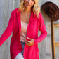 Coastal Breeze Coral Long Sleeve Open Cardigan Hoodie