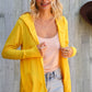 Coastal Breeze Sunflower Long Sleeve Open Hoodie Cardigan