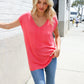 Summer Vibes Coral Relaxed Fit Jacquard Knitted Top
