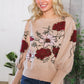 Scarlet Petals Bubble Sleeve Sweater