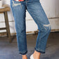 JUDY BLUE Boyfriend Fit Rip Denim Jeans