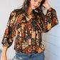Apple Cider Patchwork Print Blouse
