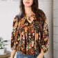 Apple Cider Patchwork Print Blouse