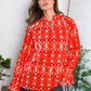 Red Hot Ruffles Woven Blouse