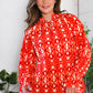 Red Hot Ruffles Woven Blouse