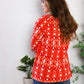 Red Hot Ruffles Woven Blouse