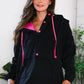 Glow Up Pink and Black Hooded Jacket