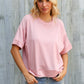 Look My Way Blush Hi-Lo French Terry Outseam Pullover