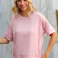 Look My Way Blush Hi-Lo French Terry Outseam Pullover
