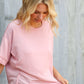 Look My Way Blush Hi-Lo French Terry Outseam Pullover