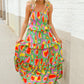 Sunny Days Abstract Print Tiered Ruffle Smocked Sleeveless Maxi