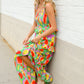 Sunny Days Abstract Print Tiered Ruffle Smocked Sleeveless Maxi
