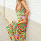 Sunny Days Abstract Print Tiered Ruffle Smocked Sleeveless Maxi