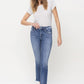 Mid Rise Crop Slim Straight Jeans