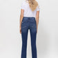 Mid Rise Crop Slim Straight Medium Jeans