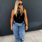 PREORDER: Charlie Cinch Hem Wide Leg Jeans