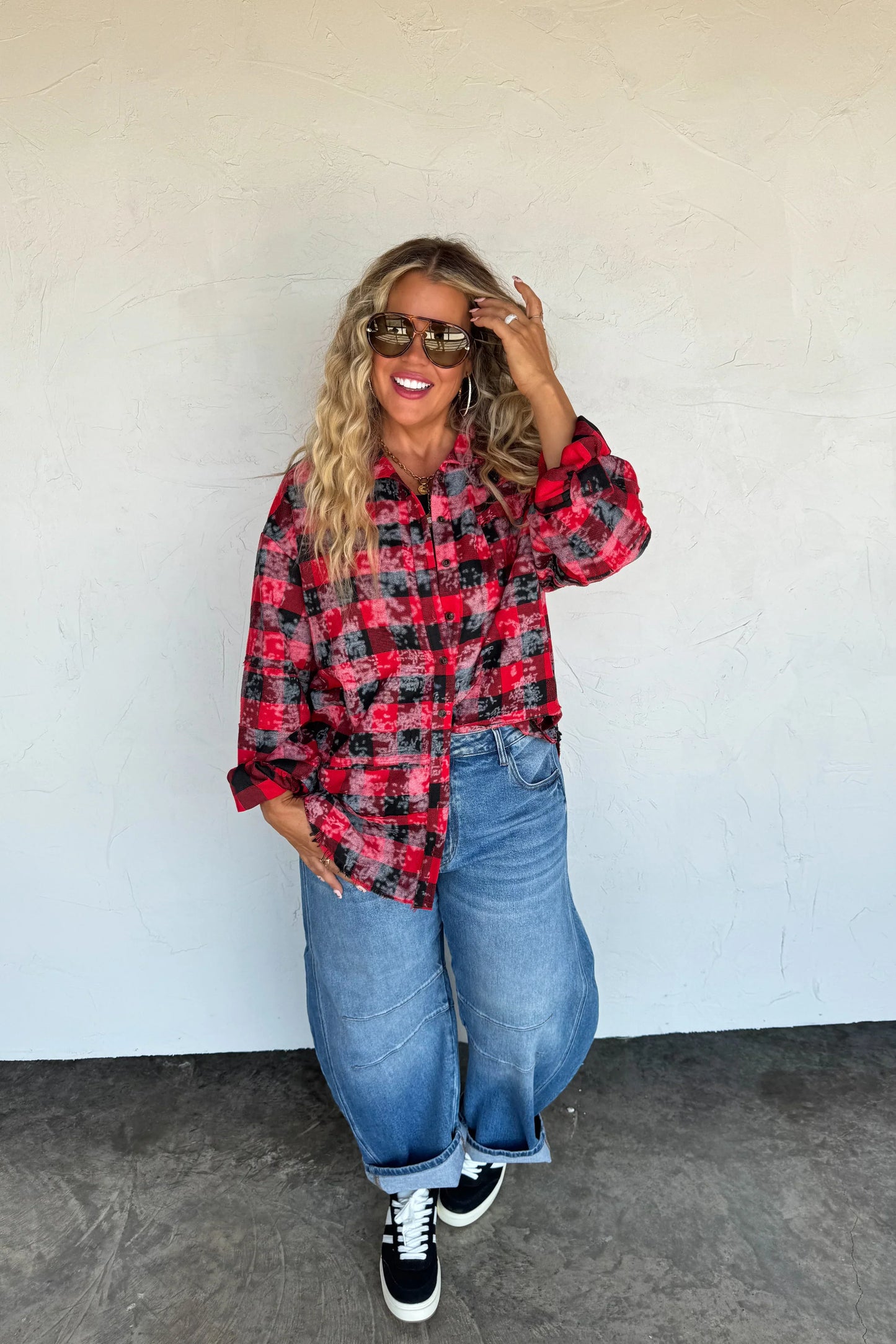 PREORDER: Juniper Bleached Plaid Top