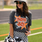 Orange Game Day Checkered Stars Tee