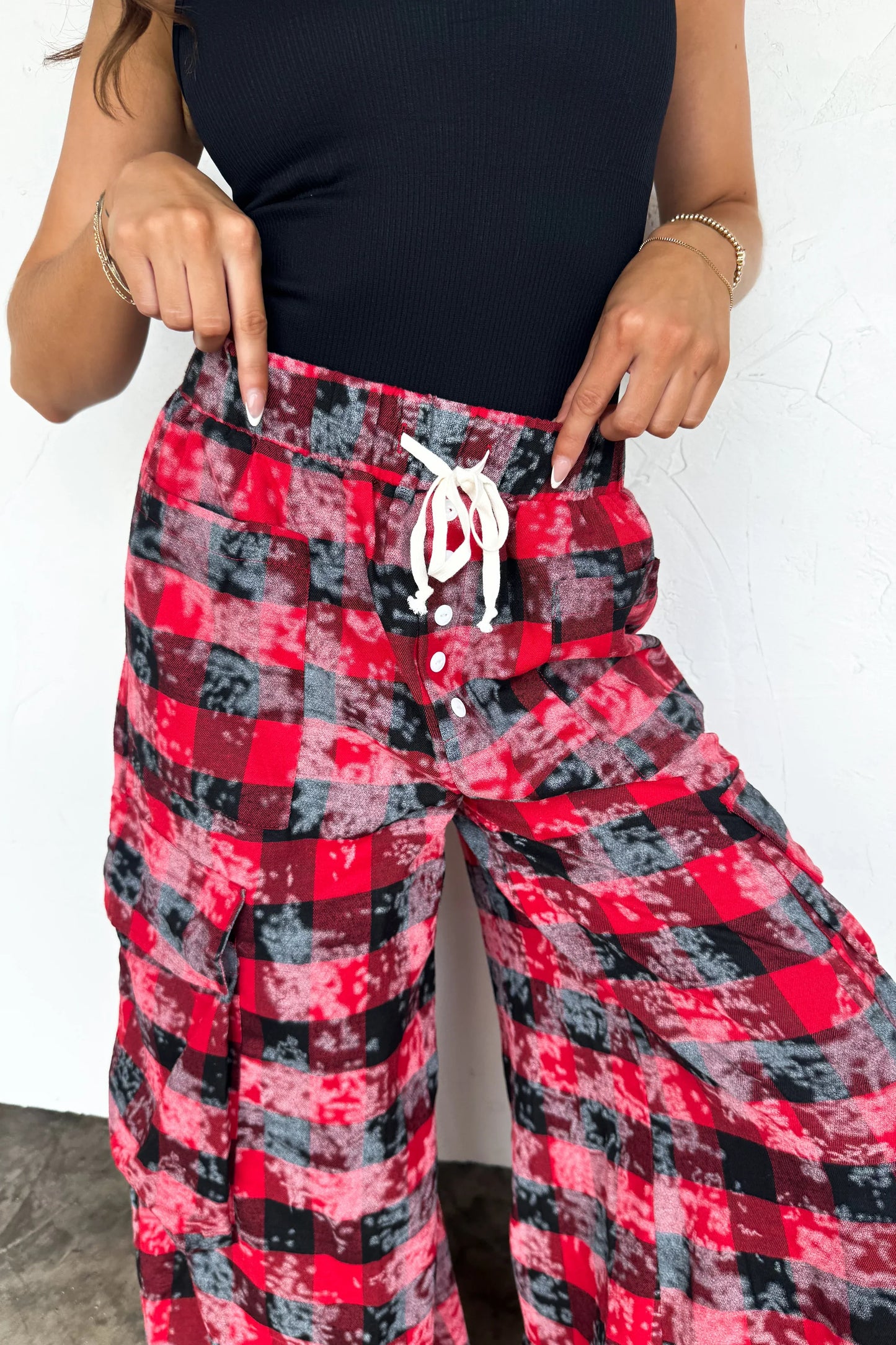 PREORDER: Plaid Behavior Wide Leg Pants