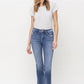 Mid Rise Crop Slim Straight Jeans