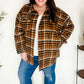 Put Together Rust Plaid & Animal Print Button Down Jacket