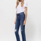 Mid Rise Crop Slim Straight Medium Jeans