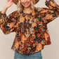 Apple Cider Patchwork Print Blouse