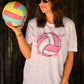 Pink Volleyball Splatter Tee