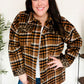 Put Together Rust Plaid & Animal Print Button Down Jacket