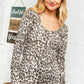 Animal Print Button Front Top