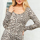 Animal Print Button Front Top