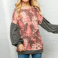 Floral Print Contrast Bubble Sleeve Tunic