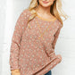 Floral Cross Stitch Thermal Pullover