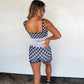PREORDER: Checker Bra & Biker Short Set