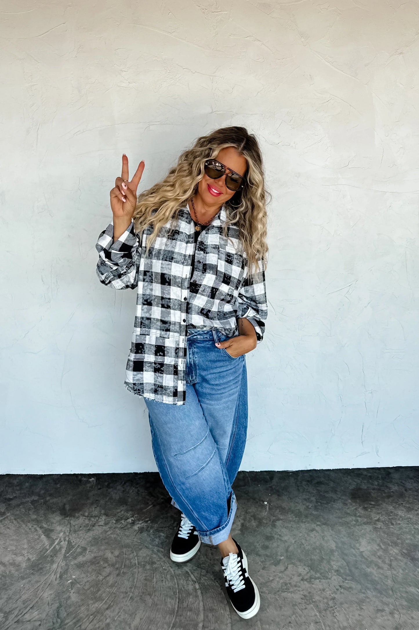 PREORDER: Juniper Bleached Plaid Top