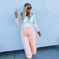 PREORDER: Peach Wash Barrel Jeans