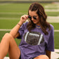 Grape Faux Glitter Football Tee