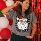 Gray Don’t Stop Believin Santa Tee