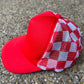 **SALE** RTS Red Checkered Trucker Hat