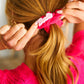 Fuchsia "Barbie" Jacquard Elastic Scrunchie