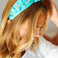 Turquoise Stone & Gem Cowboy Boot Embellished Top Knot Headband